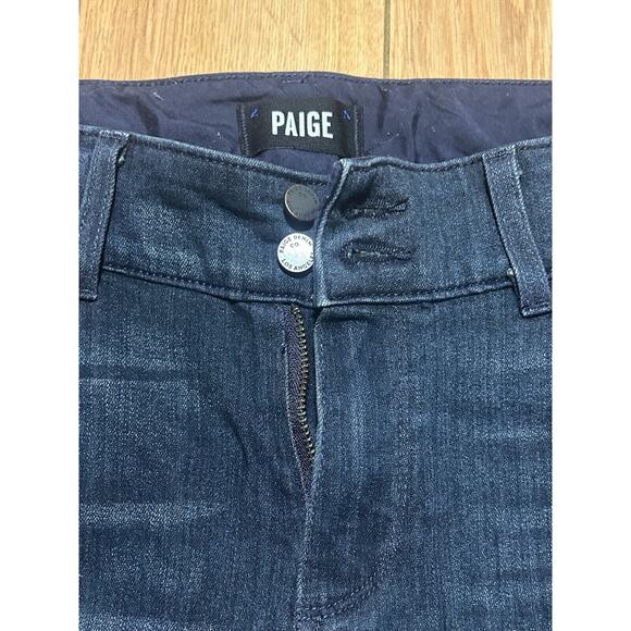 Paige Hidden Hills Boot Dark Wash and Stitch Blue Jeans Sz 33 Petite Inseam 29" - Picture 11 of 14